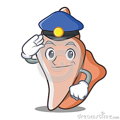 Police cute shell character cartoon Vector Illustration