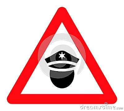 Police Danger - Raster Icon Illustration Cartoon Illustration