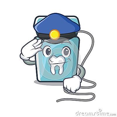 Police dental floss isolated with the character Vector Illustration