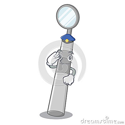 Police dental mirror in the mascot shape Vector Illustration