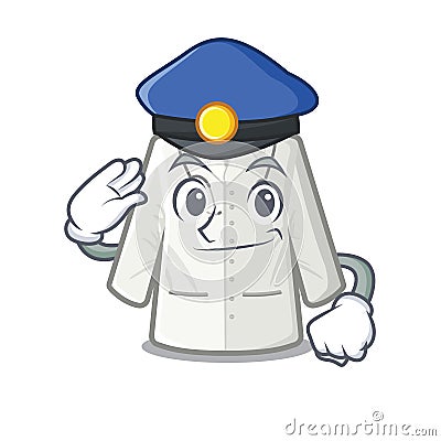 Police doctor coat in the cartoon shape Vector Illustration