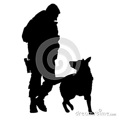 Police Dog Silhouette 5 Vector Illustration