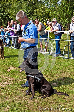 Police dogs show their discipline Editorial Stock Photo