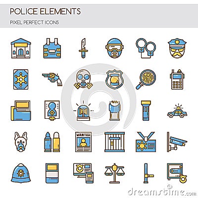 Police Elements Vector Illustration