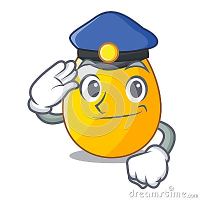 Police golden egg cartoon for greeting card Vector Illustration