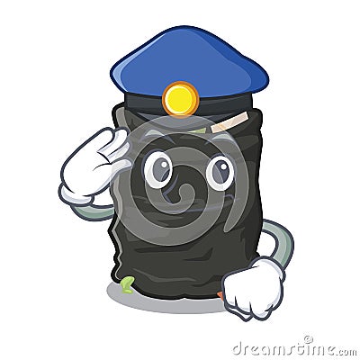 Police grabage bag isolated with the mascot Vector Illustration