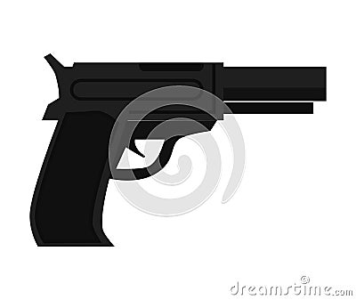 Police gun cop automatic pistol realistic vector illustration isolated Vector Illustration