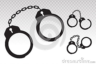 Police handcuffs flat icon for apps or website Vector Illustration
