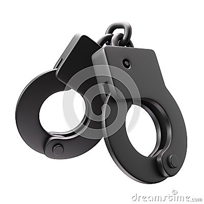 Police handcuffs icon, cybercrime and cyber security Cartoon Illustration