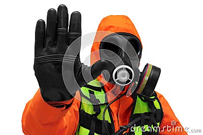 Police Hazmat CBRN stop Stock Photo