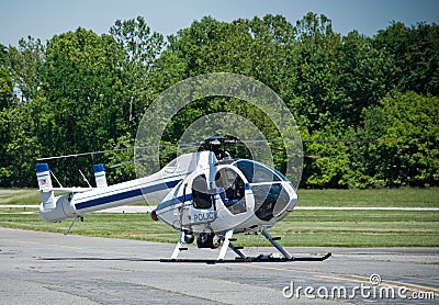 Police Helicopter Stock Photo