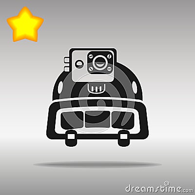 Police helmet action camera black Icon Vector Illustration