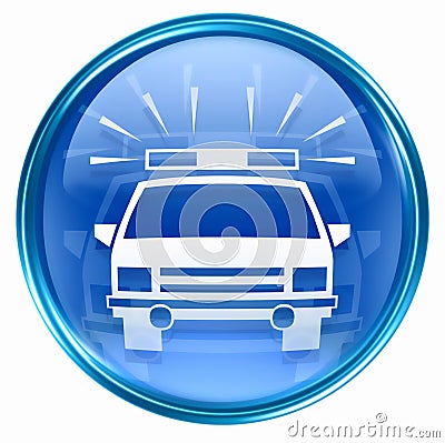 Police icon blue Stock Photo