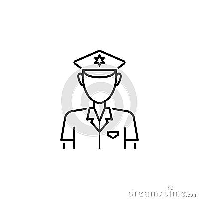 Police icon. Element of legal services thin line icon Vector Illustration