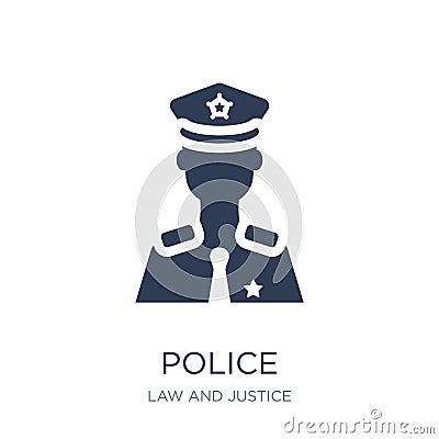 Police icon. Trendy flat vector Police icon on white background Vector Illustration