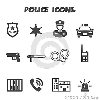 Police icons Vector Illustration