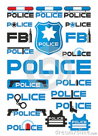Police And Justice Logotypes Set Vector Illustration
