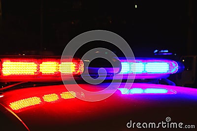 Police lights by night Stock Photo