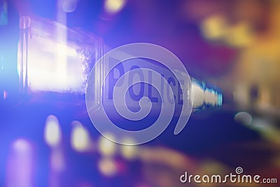 Police lights by night Stock Photo