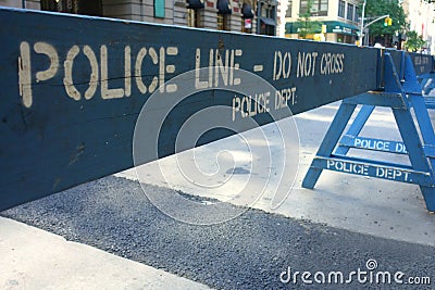 Police Line Stock Photo