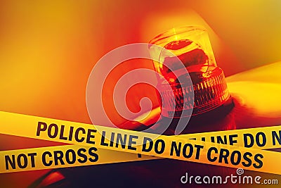 Police Line Do Not Cross Stock Photo