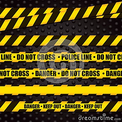 Police Line Warning Tape Vector Illustration