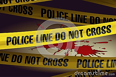 Police Lines at the Crime Scene Stock Photo