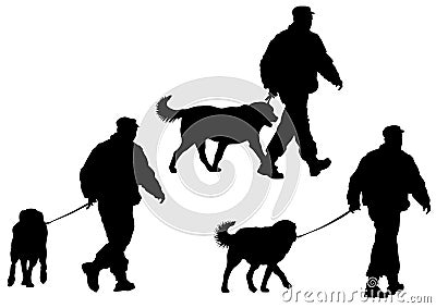 Police man with a dog Vector Illustration