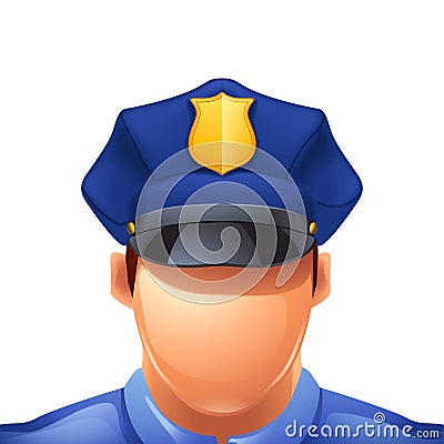 Police man on white Vector Illustration