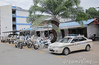 Police motorbike and car Kuala Lumpur Malaysia Editorial Stock Photo