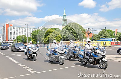 Police motorbike Berlin Germany Editorial Stock Photo