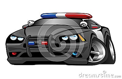 Police Muscle Car Cartoon Illustration Vector Illustration