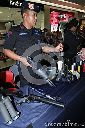 Police non lethal weapons Editorial Stock Photo