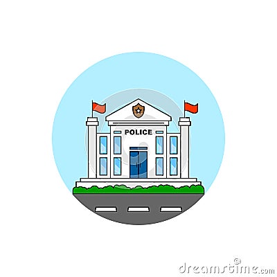 Police office building cityscape icon. Stock Photo