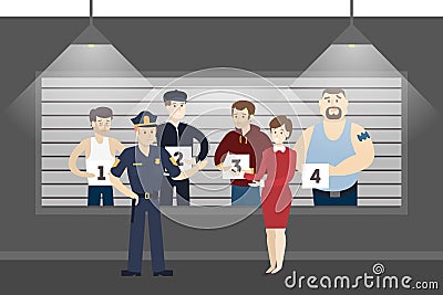 Police office room. Vector Illustration