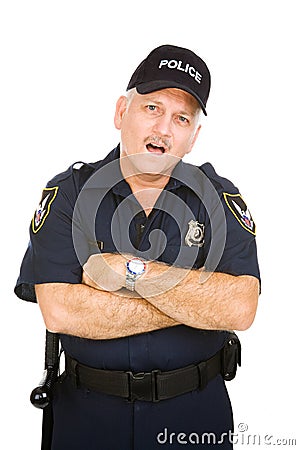 Police Officer - Amazed Stock Photo