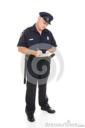 Police Officer - Citation Full Body Stock Photo