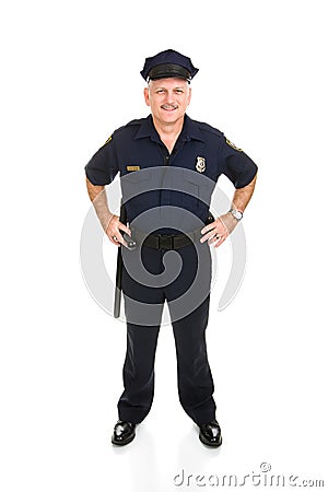 Police Officer Full Body Front Stock Photo