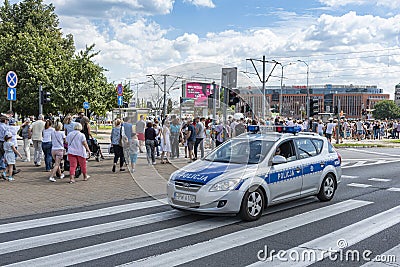 Police patrol car Szczecin Poland Editorial Stock Photo