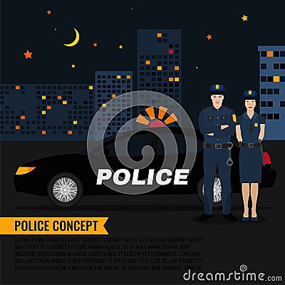 Police Patrol Image Vector Illustration