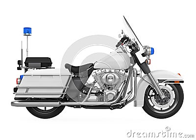 Police Patrol Motorcycle Isolated Stock Photo