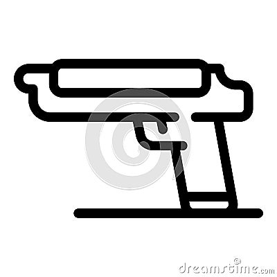 Police pistol icon, outline style Vector Illustration