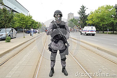 Police protection the TTC. Editorial Stock Photo