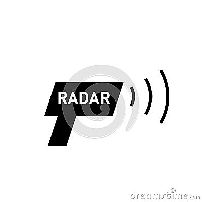 Police radar silhouette icon Vector Illustration