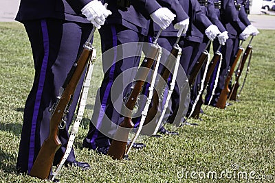 Police Rifle Team Honor Guard at 9 11 Ceremony Stock Photo