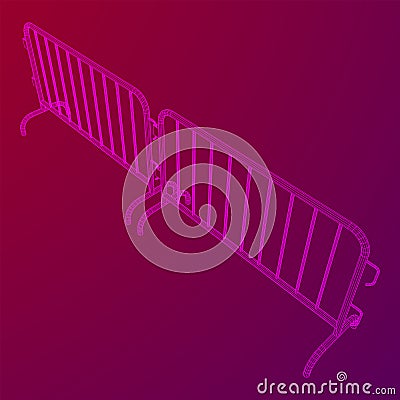 Police riot fence. Vector illustration. Vector Illustration