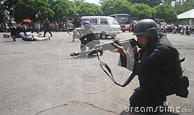 Police riot simulation Editorial Stock Photo