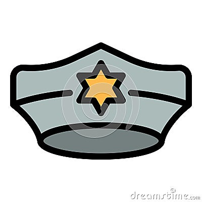 Police road icon vector flat Stock Photo