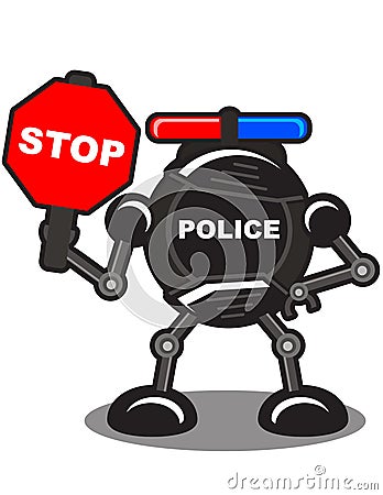 Police robot Vector Illustration