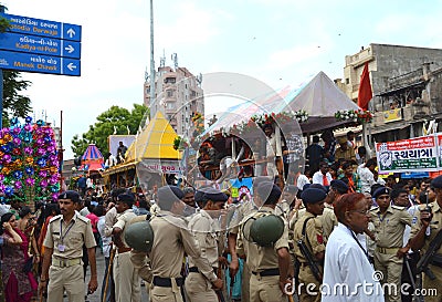 Police Security gathered for crowd control Editorial Stock Photo